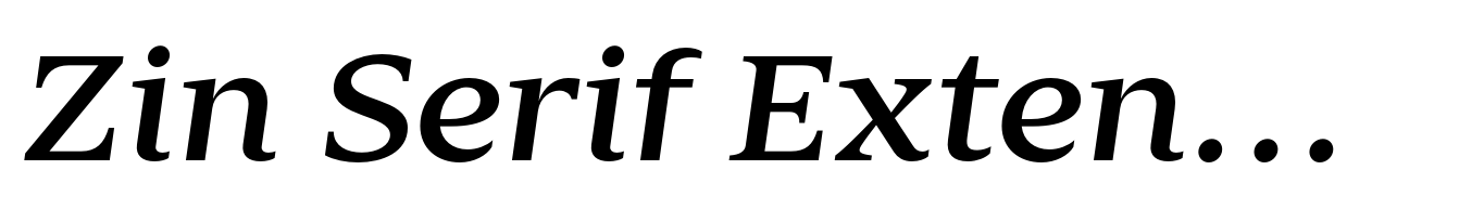 Zin Serif Extended Medium Italic
